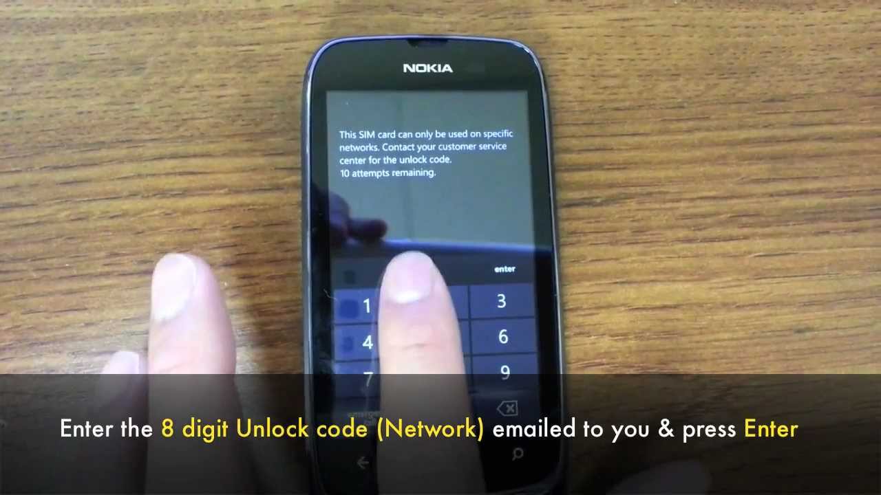 nokia lumia cyan unlock code